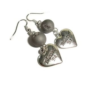 Blessed be earrings Wiccan earrings agate